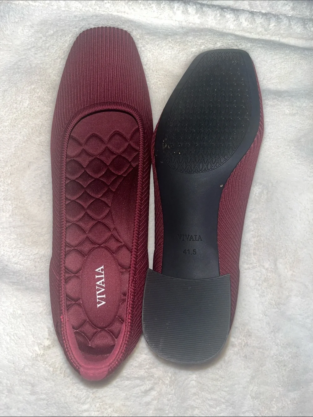 Women's Burgundy Mid-Heel Ballet Pump